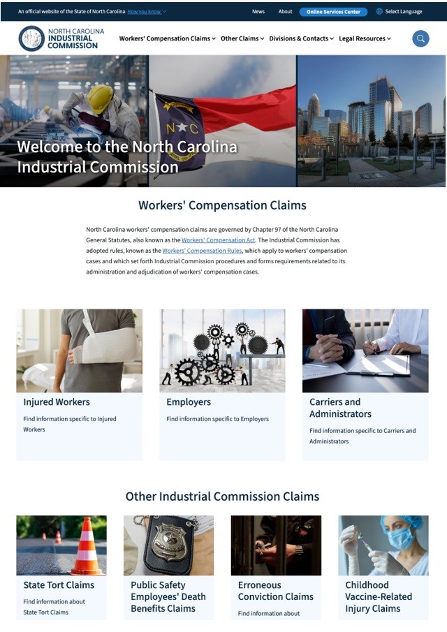 New Industrial Commission Home page coming soon